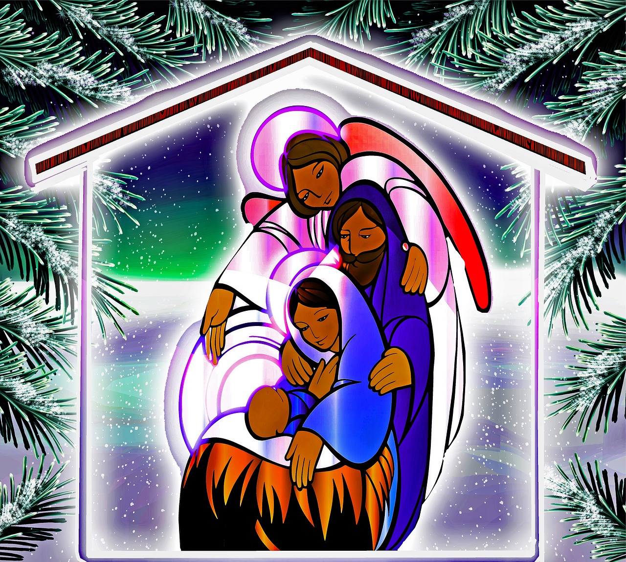 nativity  baby jesus  pine free photo