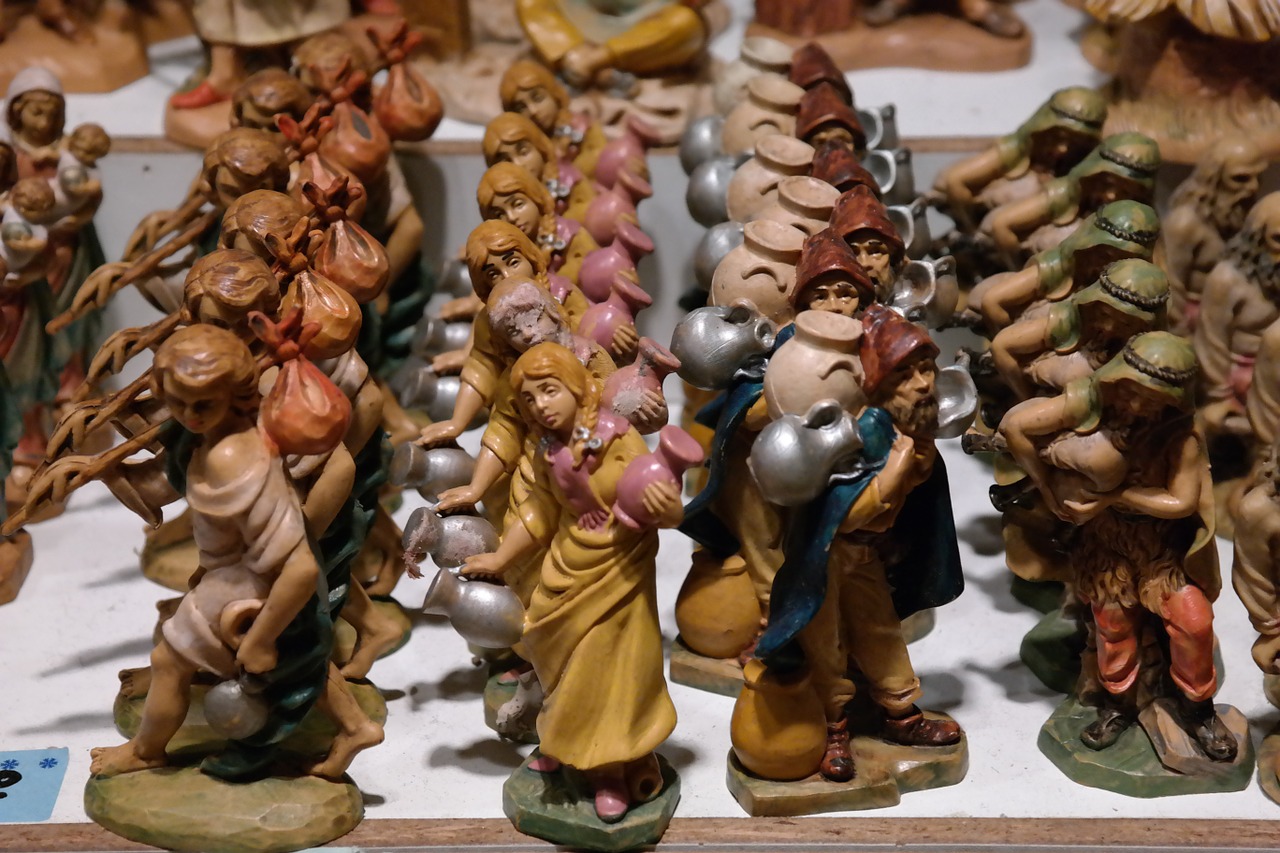 nativity scene figures christmas figurines wooden figures free photo