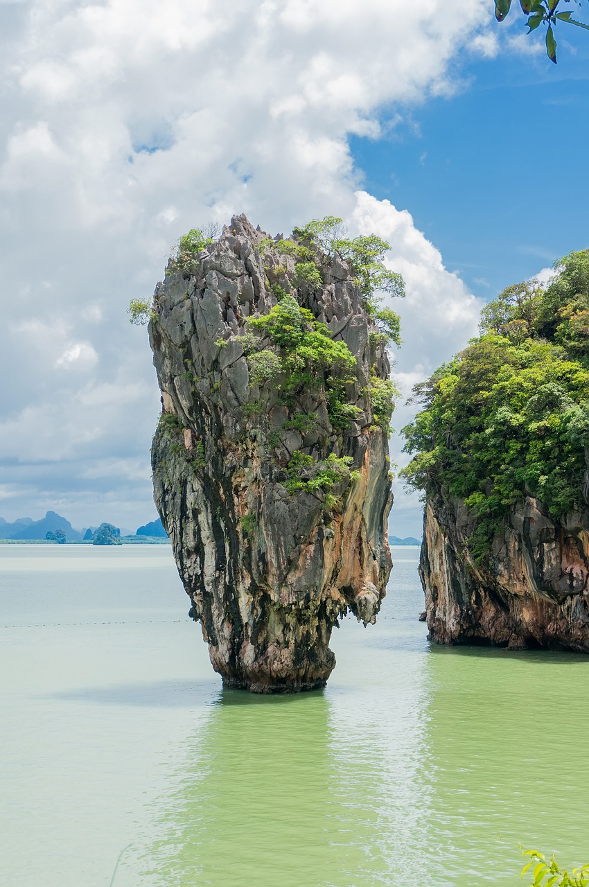 limestone cliff phang nga bay landscape free photo