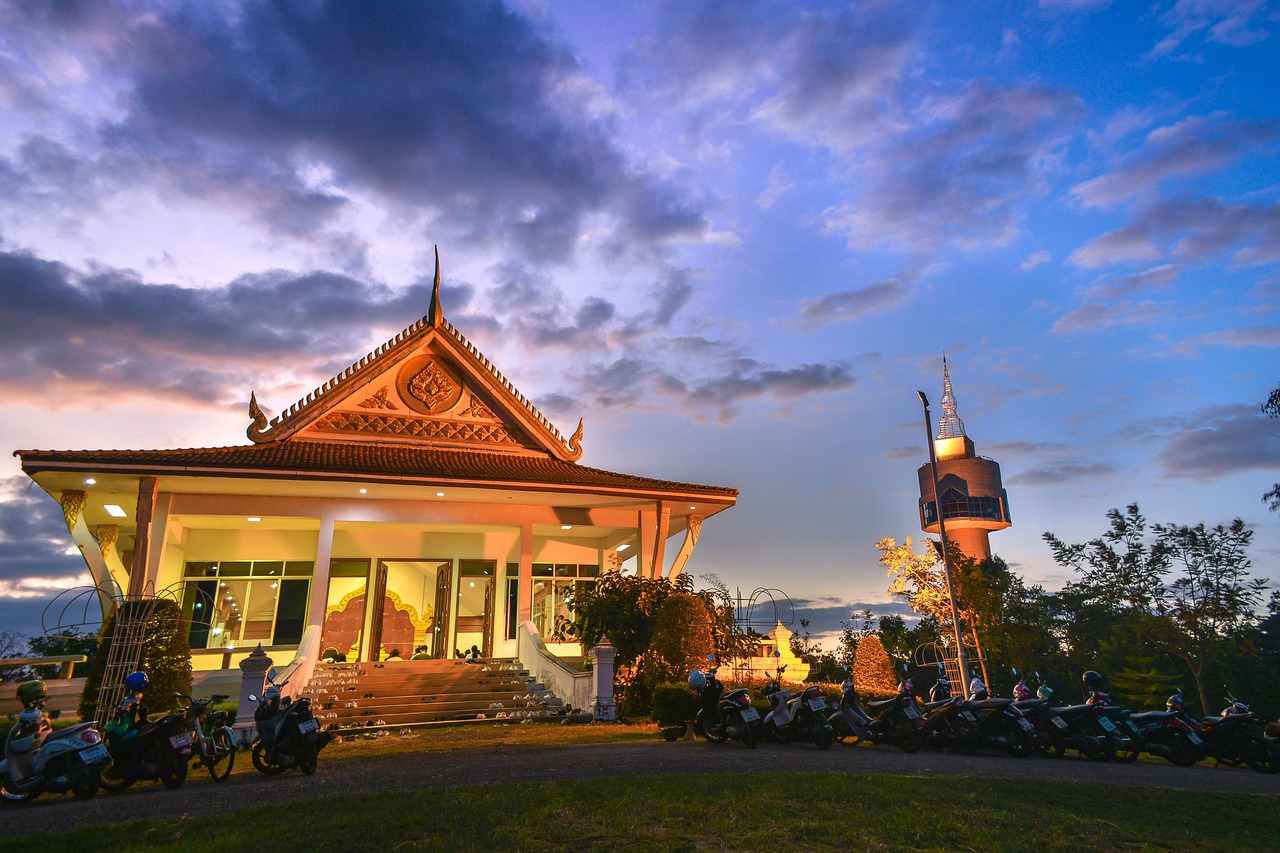 natural sunset temple free photo