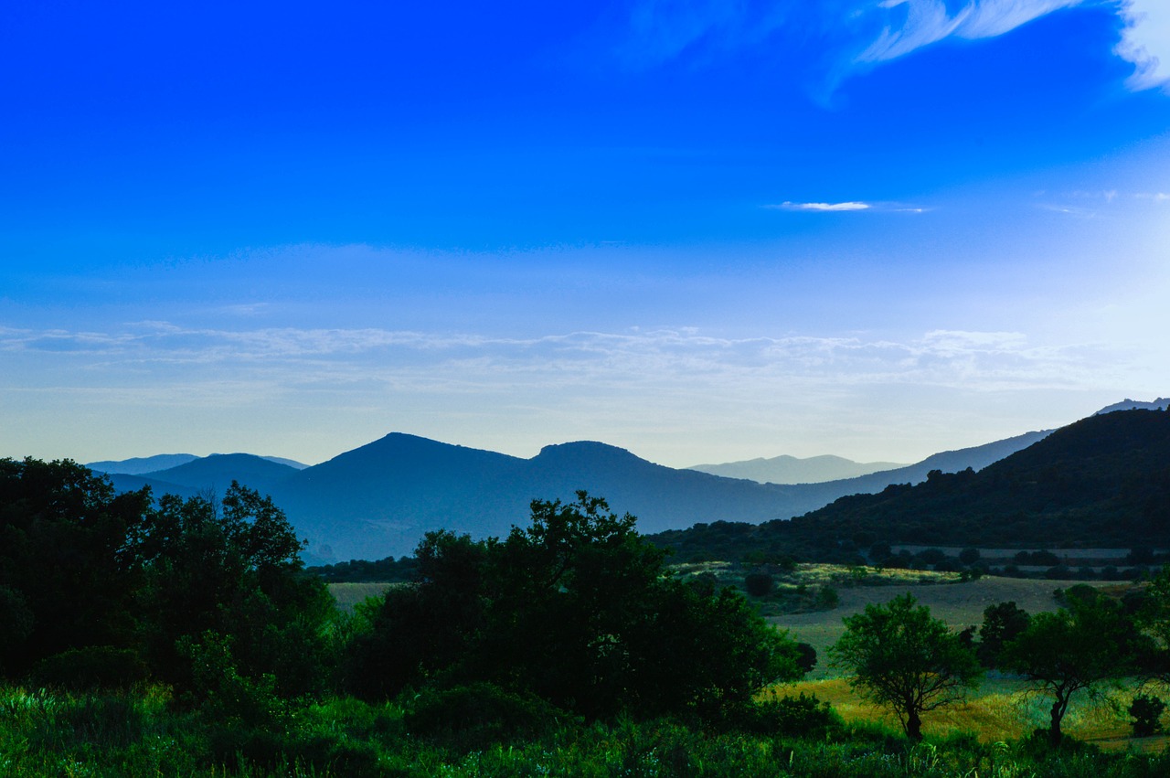 rustic landscape sunset in the mountains natural vegetation free photo