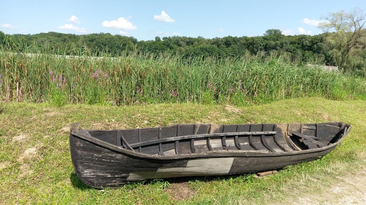 wreck boat grass free photo