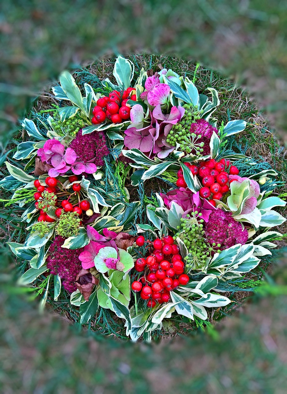 nature autumn wreath door wreath free photo