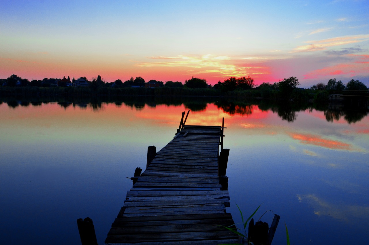 nature small river sunset free photo