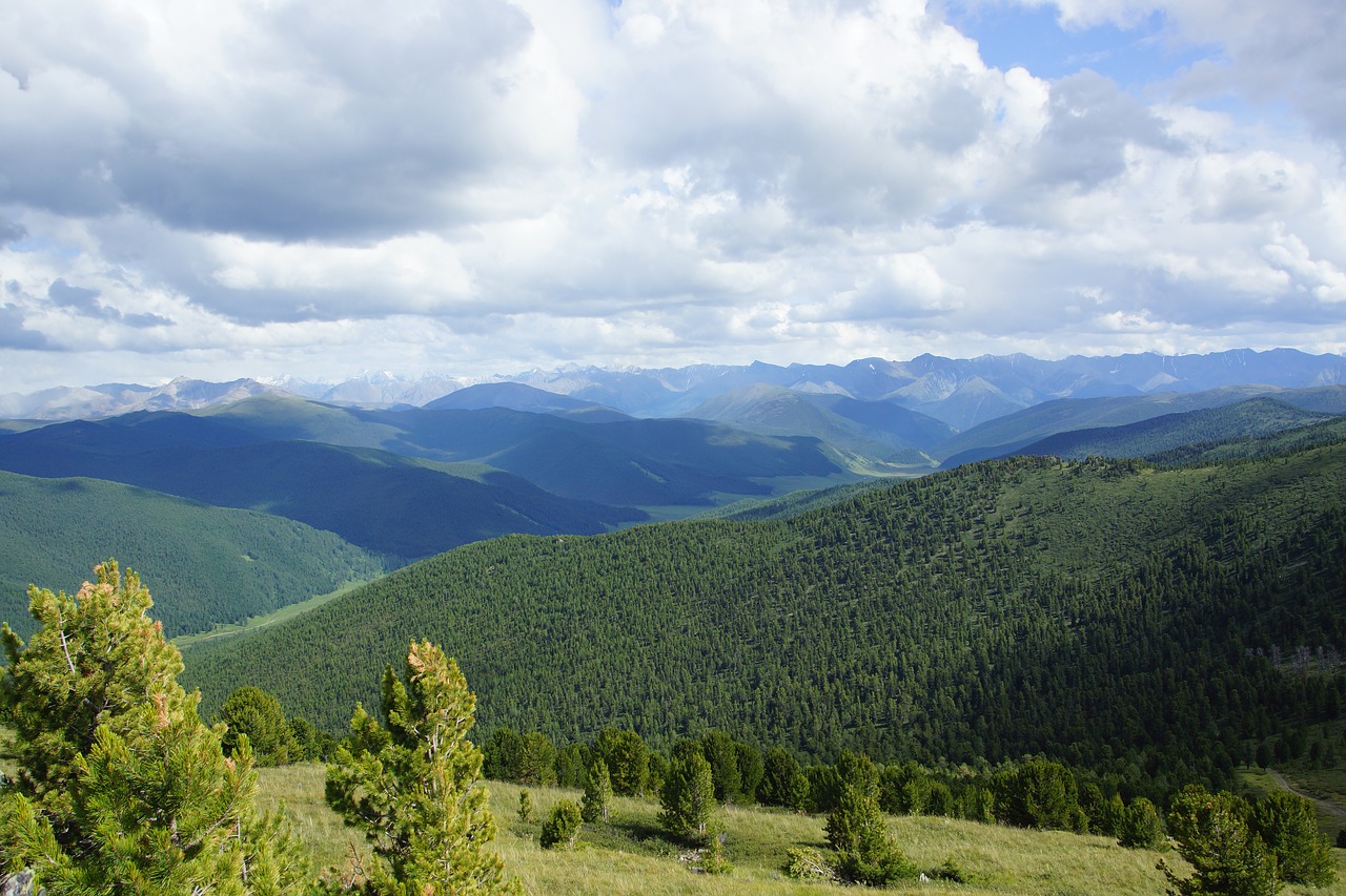 nature mountain altai clouds free photo