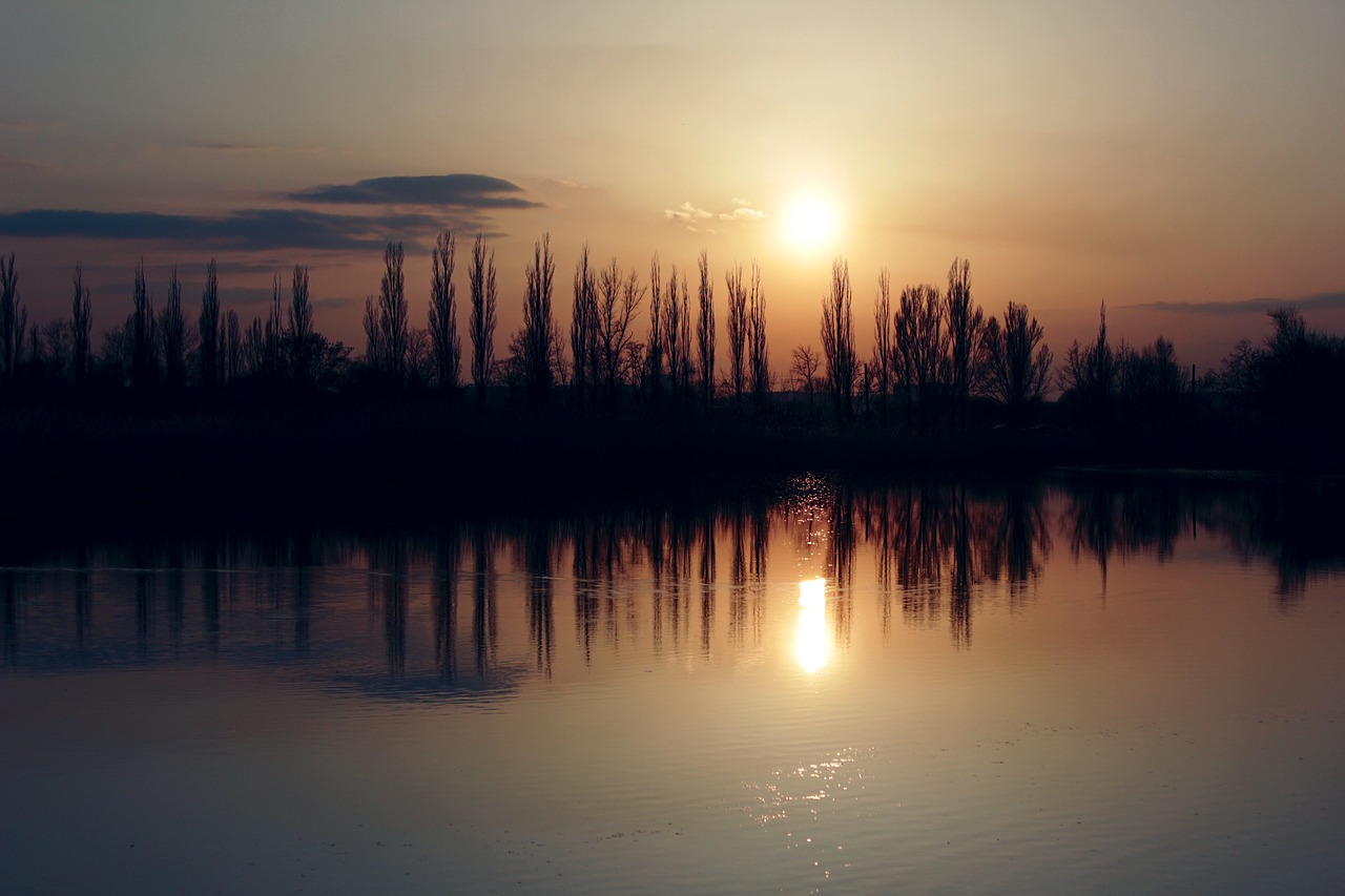 nature sunset reflection free photo