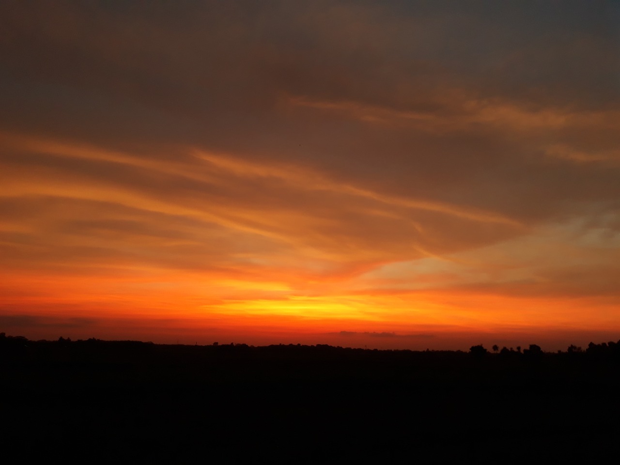 nature sunset red sky free photo