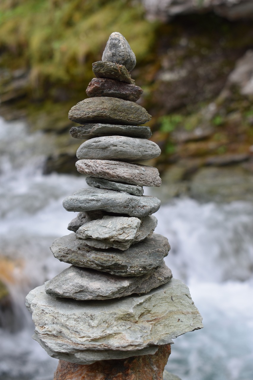 nature stone tower meditation free photo