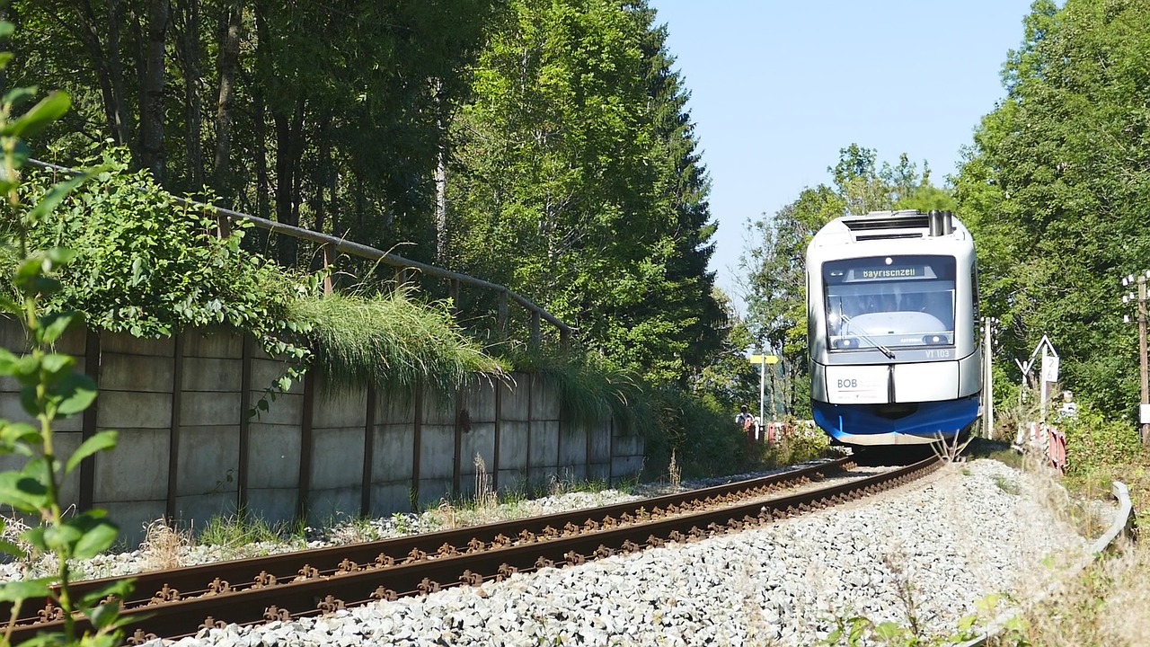 nature train railway line free photo