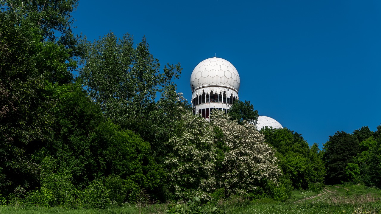 nature  trees  radar station free photo