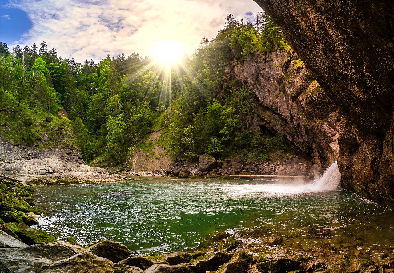 nature  waterfall  landscape free photo