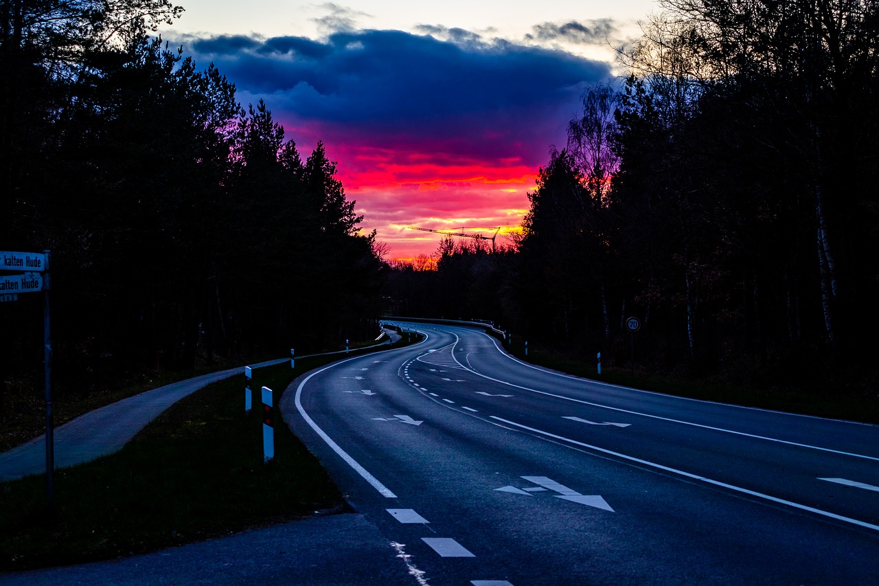 nature  road  sunset free photo