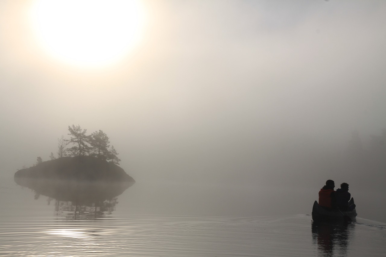 nature canoeing lake free photo