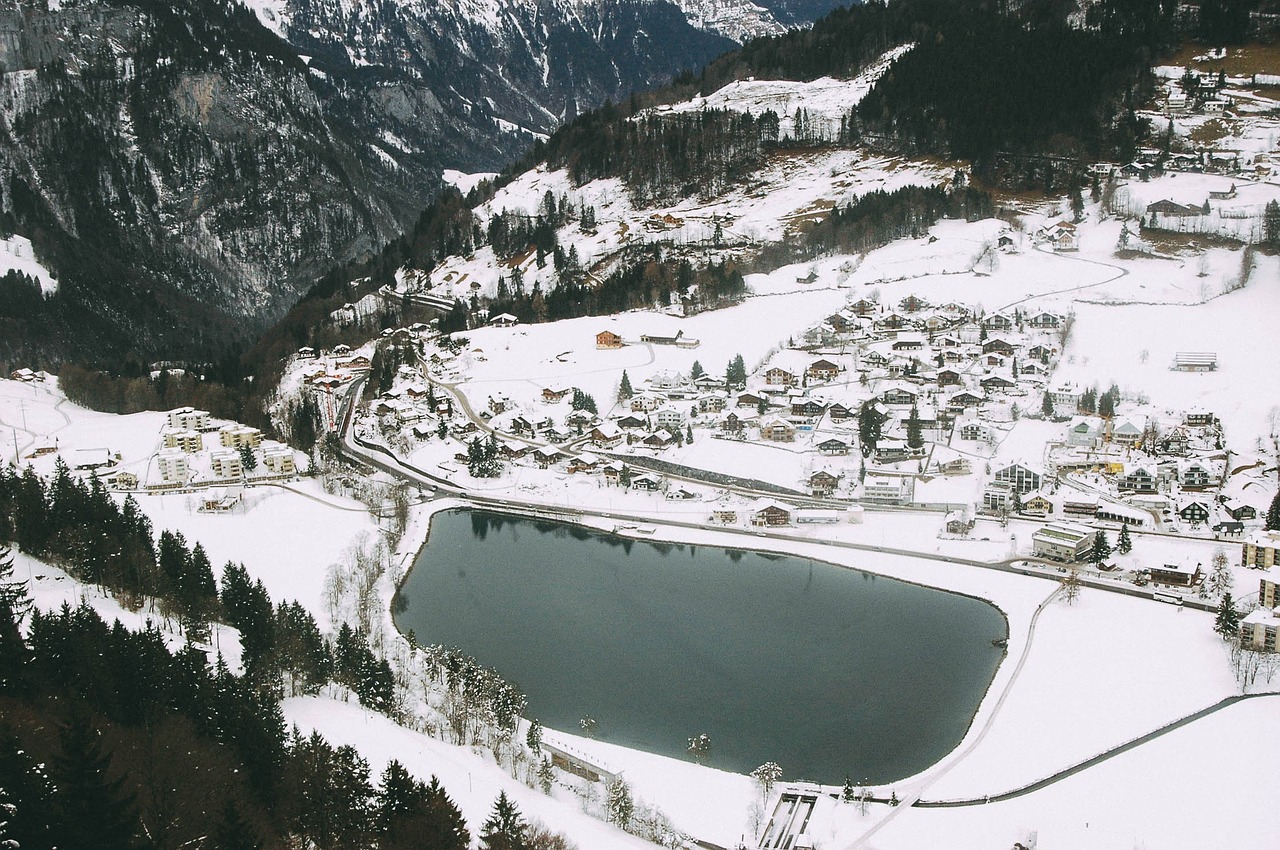 nature pond snow free photo