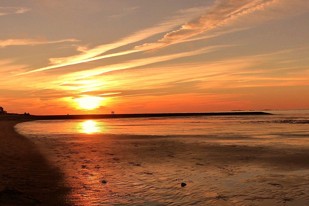 nature sunset north sea free photo