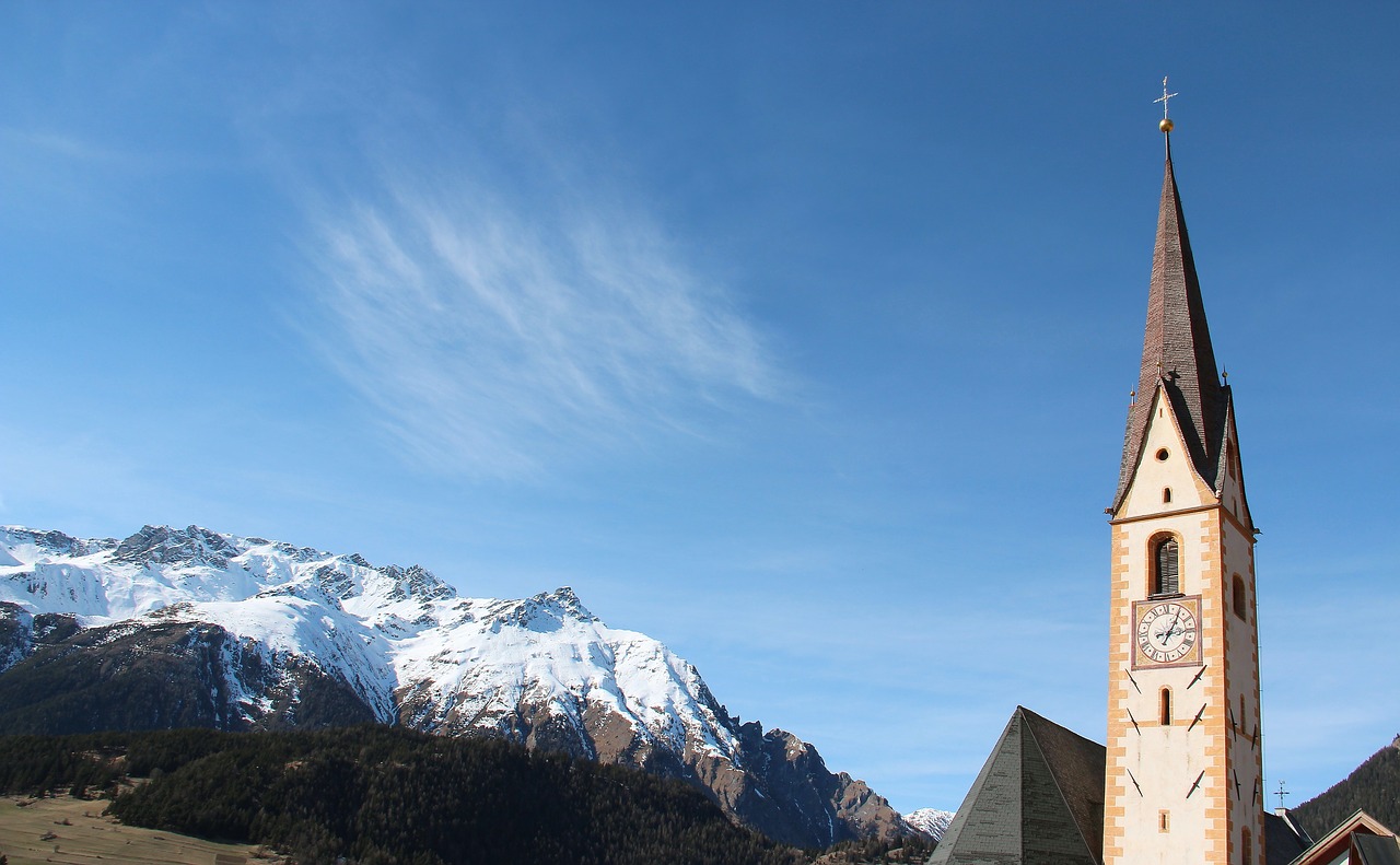 nauders  church  winter free photo