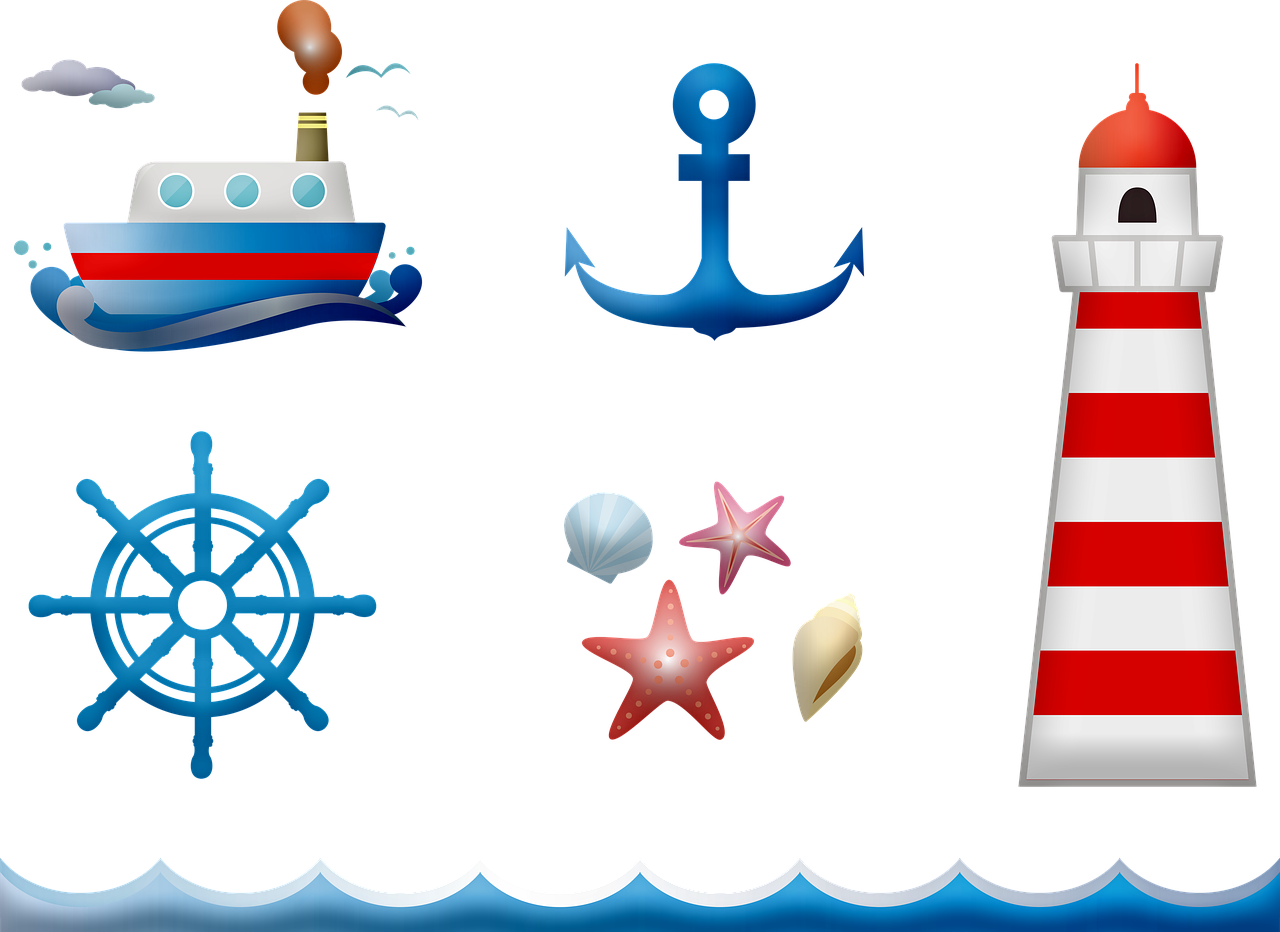 nautical clip art  nautical banner  bunting free photo