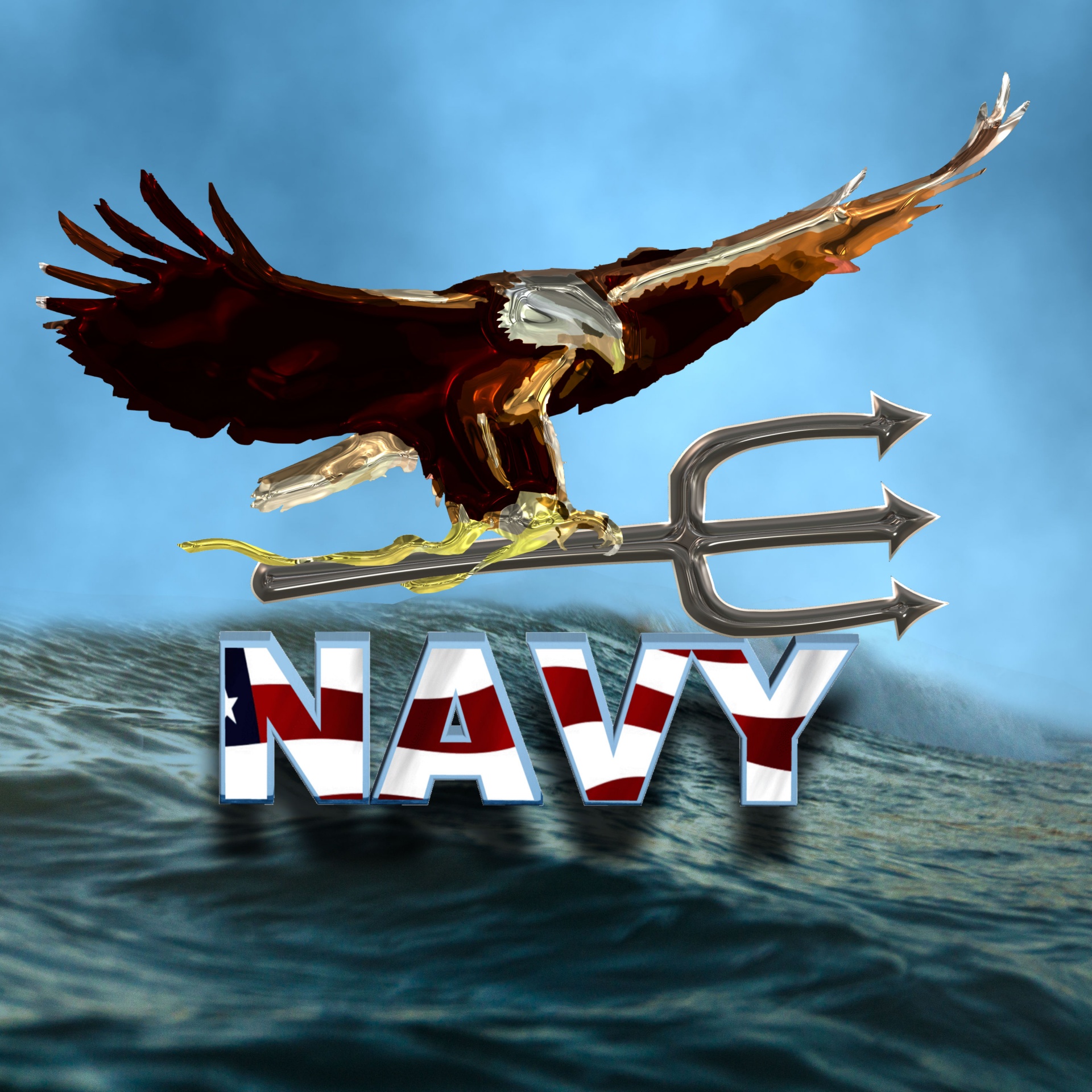 navy eagle water free photo