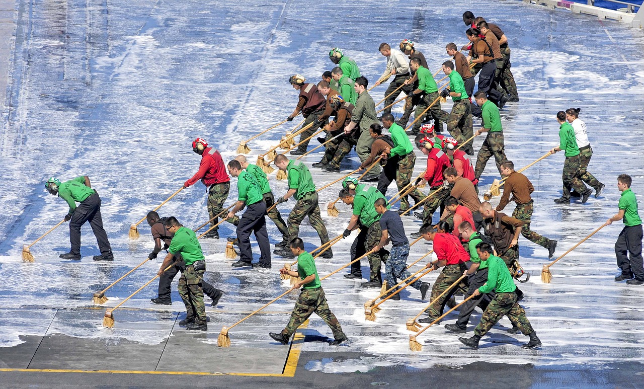 navy sailors cleaning free photo