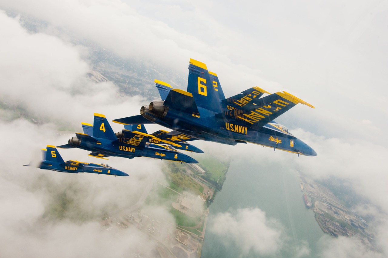 navy blue angels flying aircraft free photo