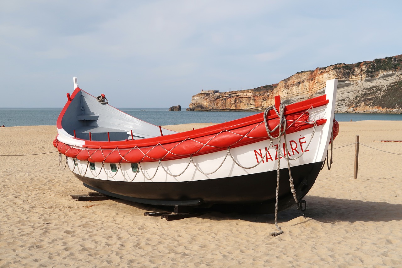 nazareth portugal boat free photo