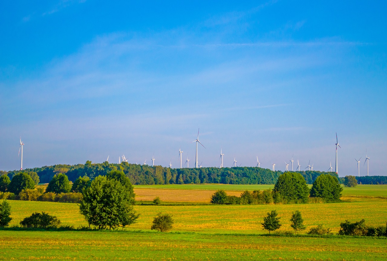 ne summer wind turbines free photo