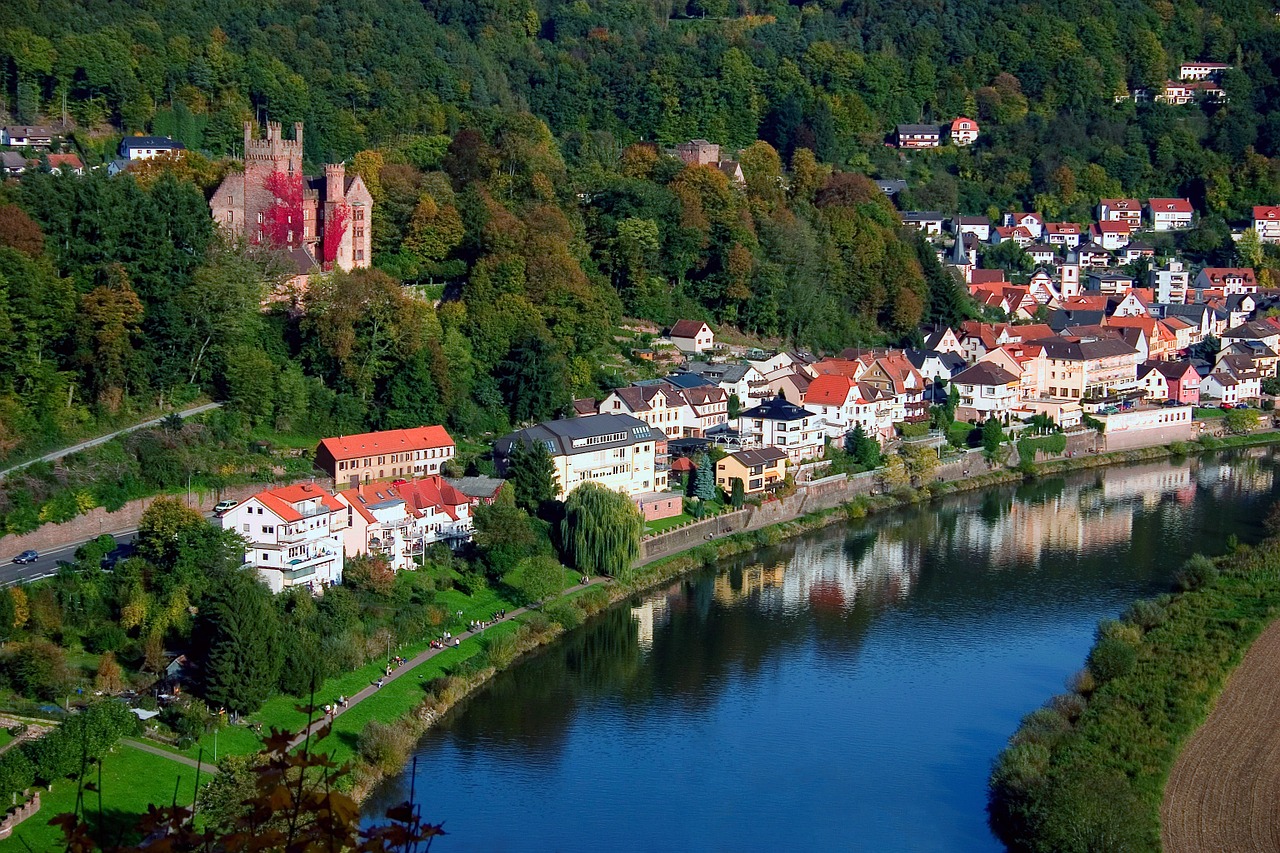 neckar landscape water free photo