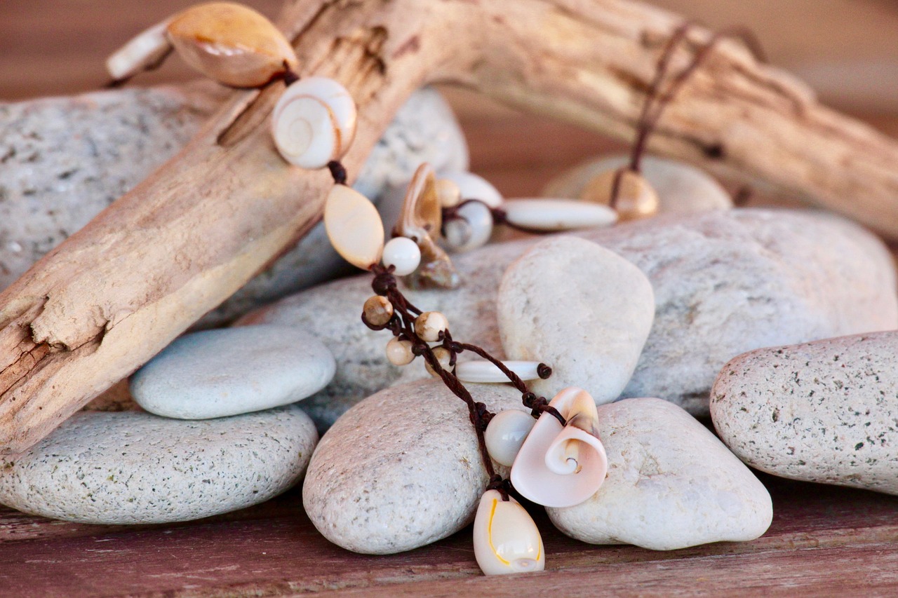 necklace shells stones free photo