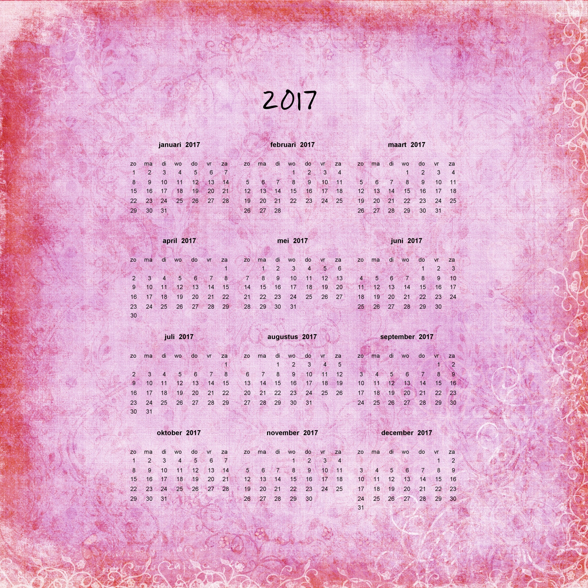 calendar years months free photo