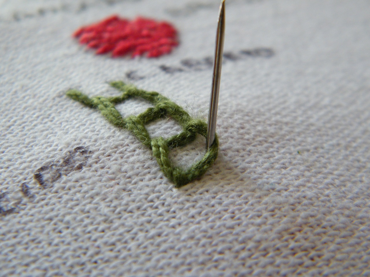 needle line embroidery free photo