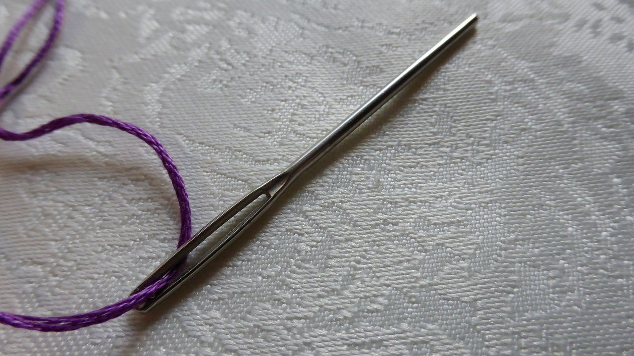 needle darning needle yarn free photo