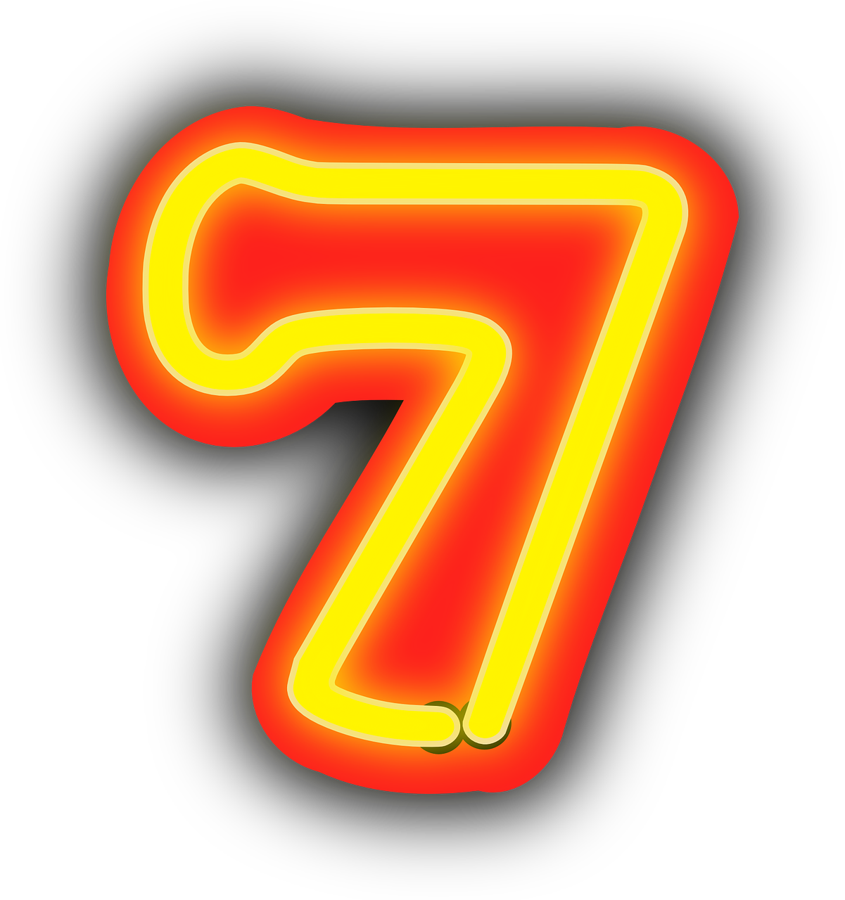 neon seven numbers free photo