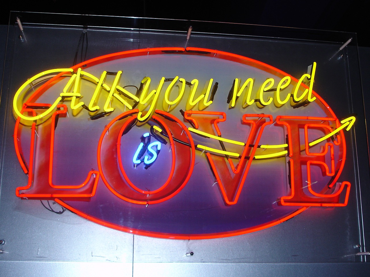 neon love logo free photo