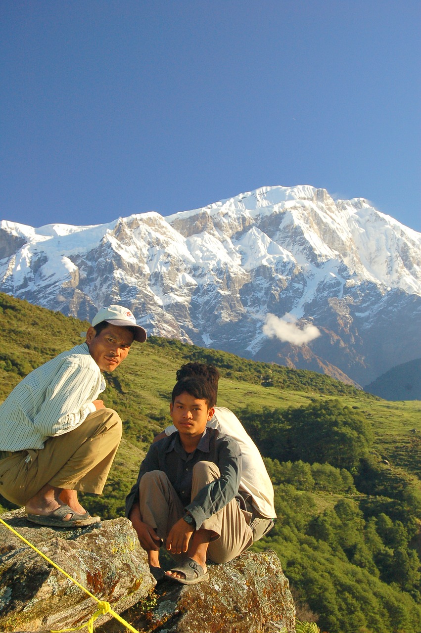 nepal boys scenic free photo