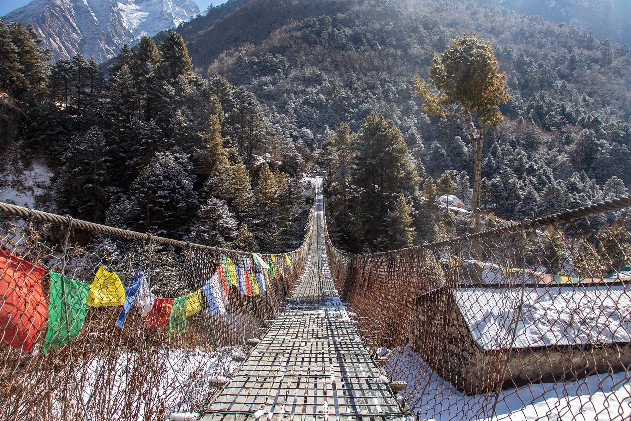 nepal  himalayas  bridge free photo