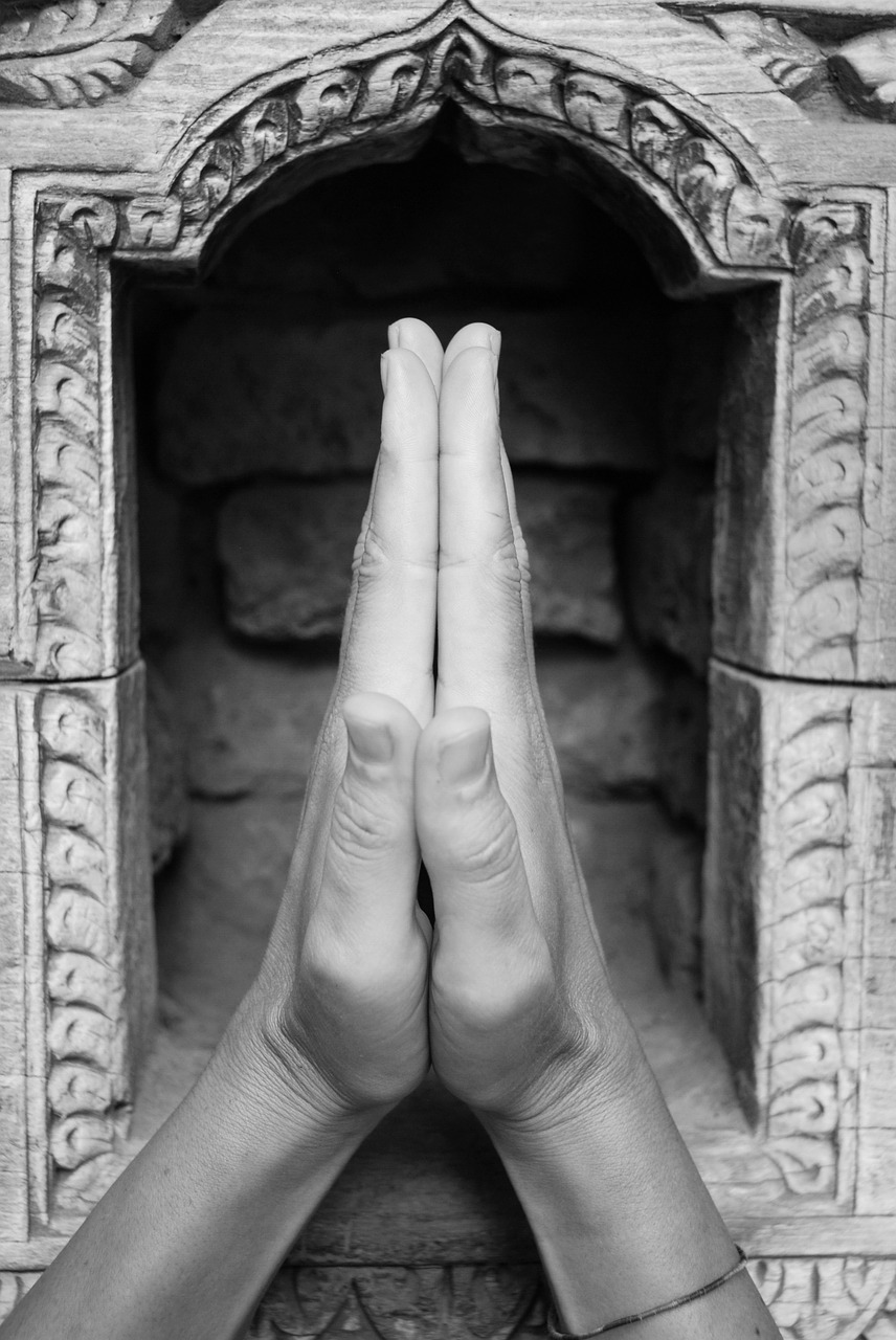 nepal temple hands free photo