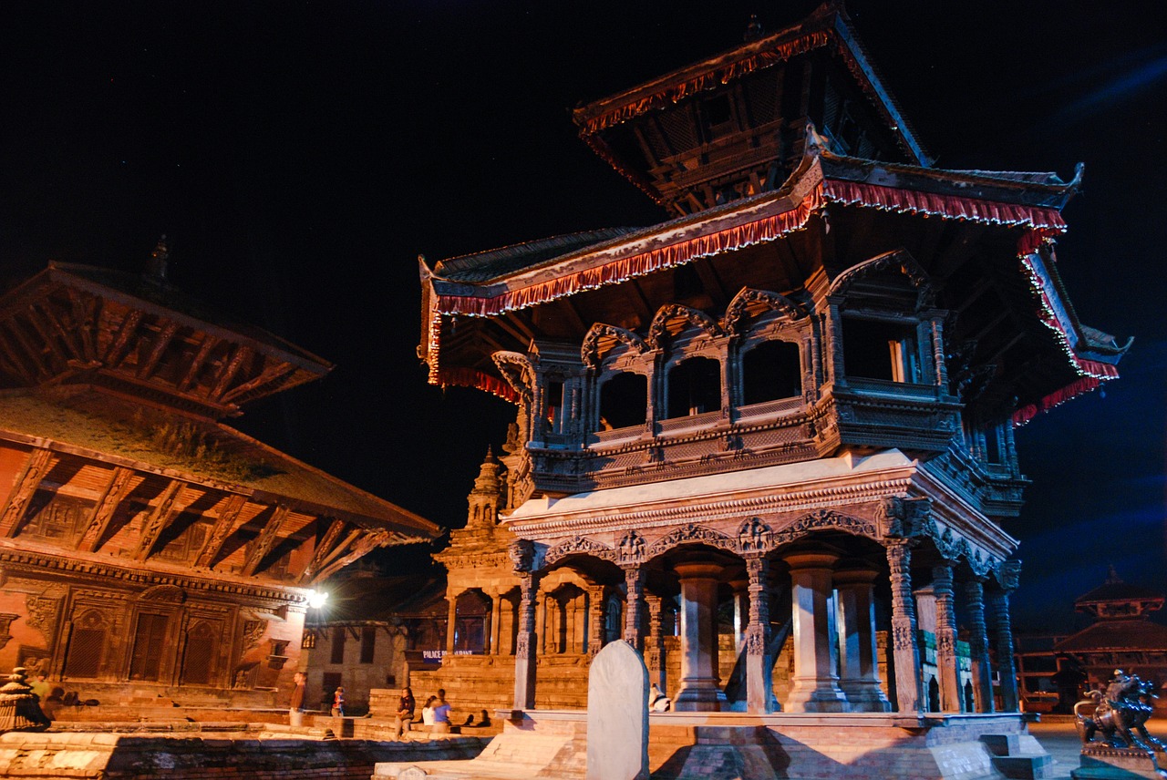 nepal temple night free photo