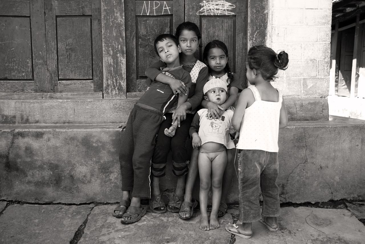 nepal children friendship free photo