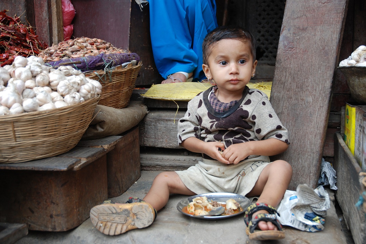 nepal market child free photo