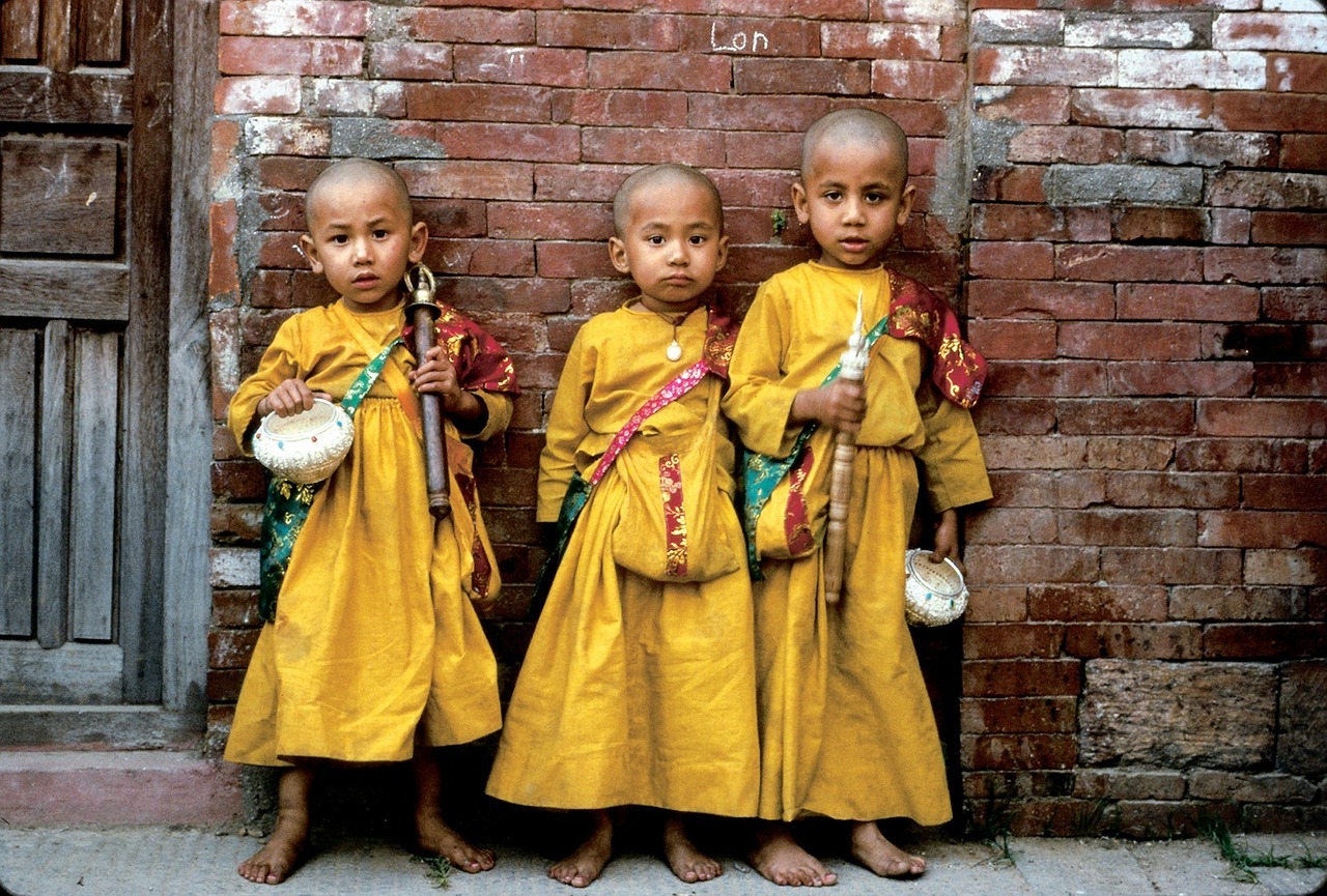 nepal children native dress free photo
