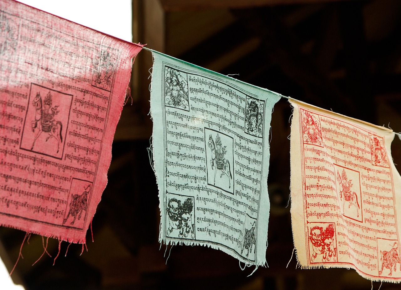 nepal prayer flags religion free photo