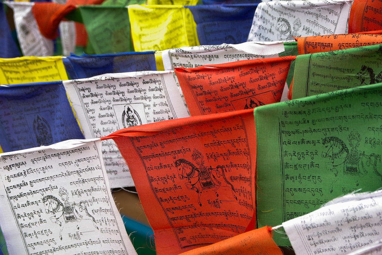 nepal prayer flags religion free photo