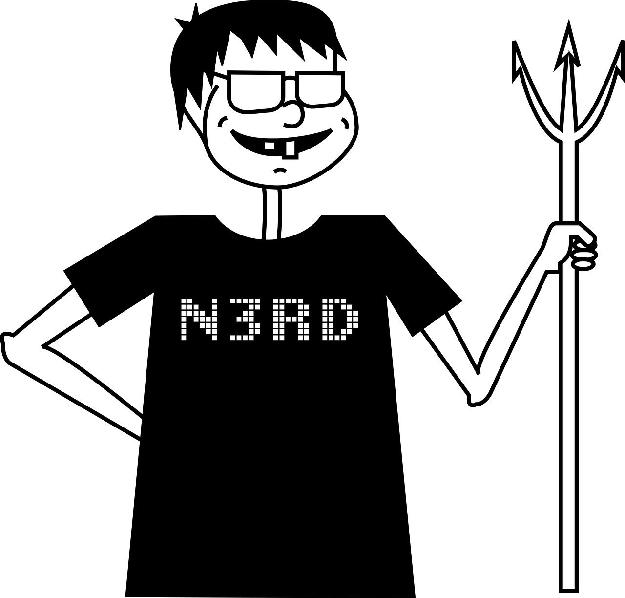 nerd pitchfork boy free photo