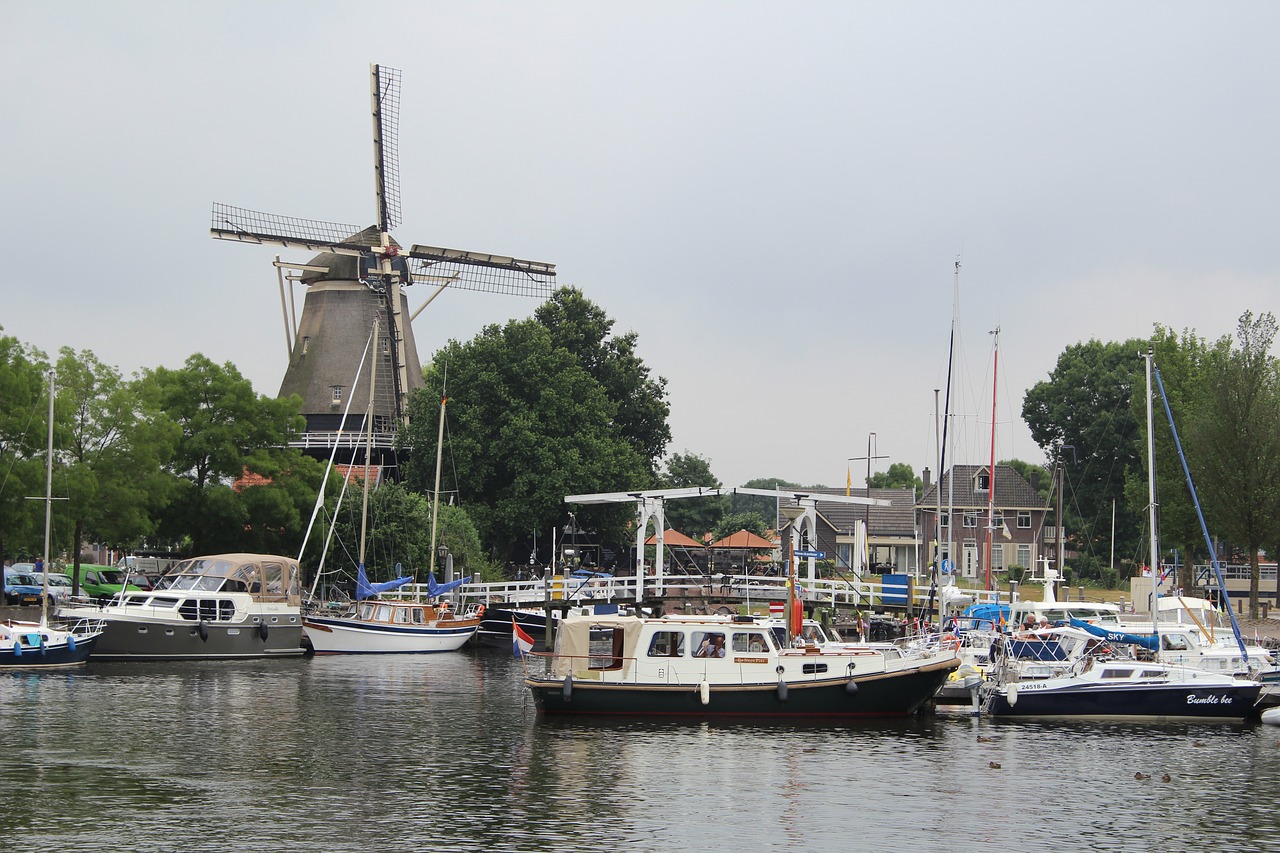 netherlands port windmill free photo