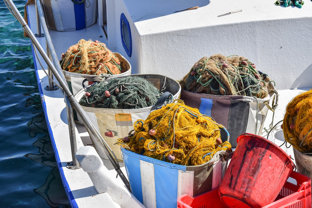 nets boat fishing free photo