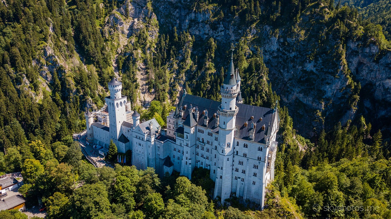 neuschwanstein  castle  drone free photo