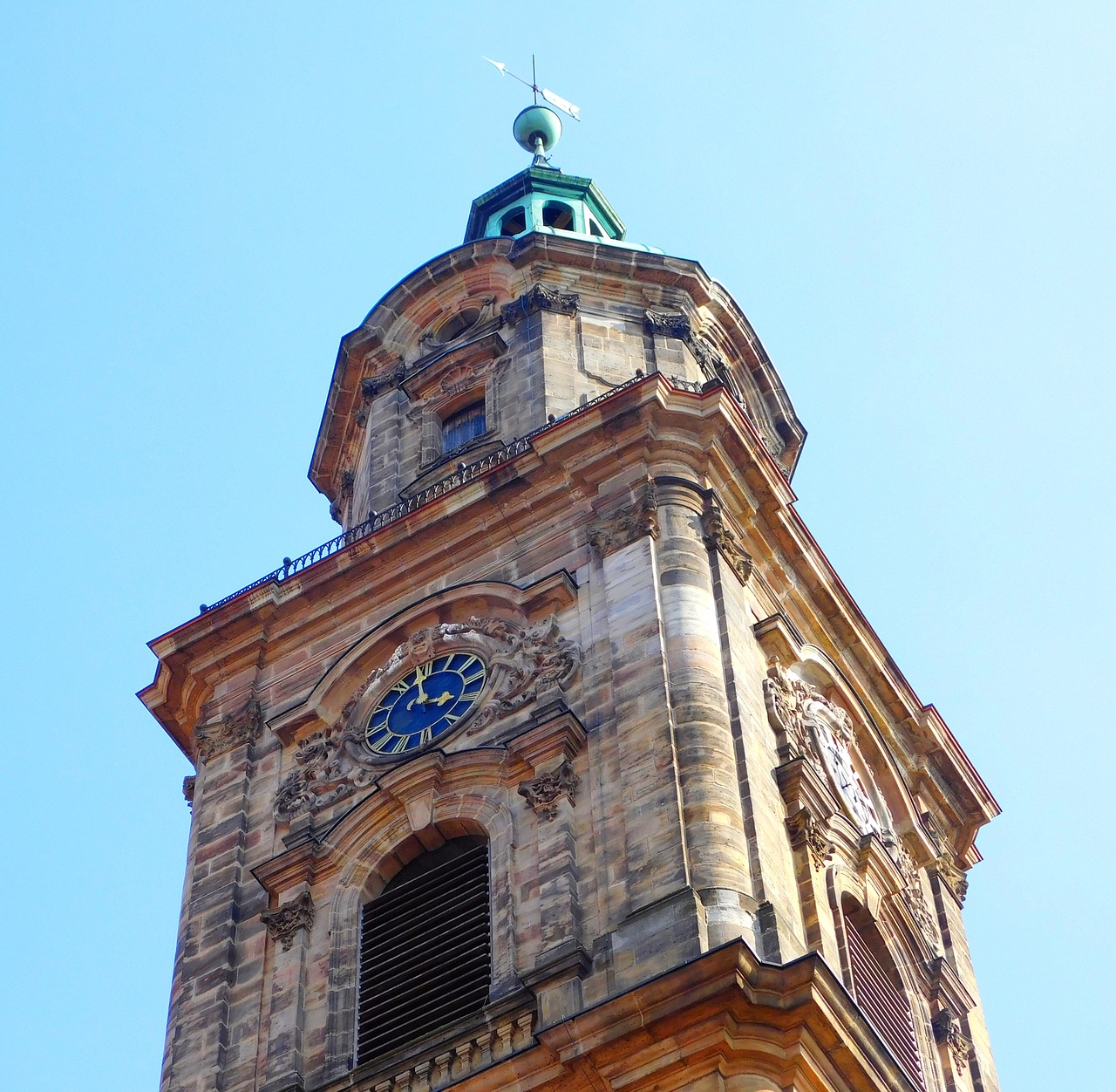 neustädter kirche steeple clock tower free photo