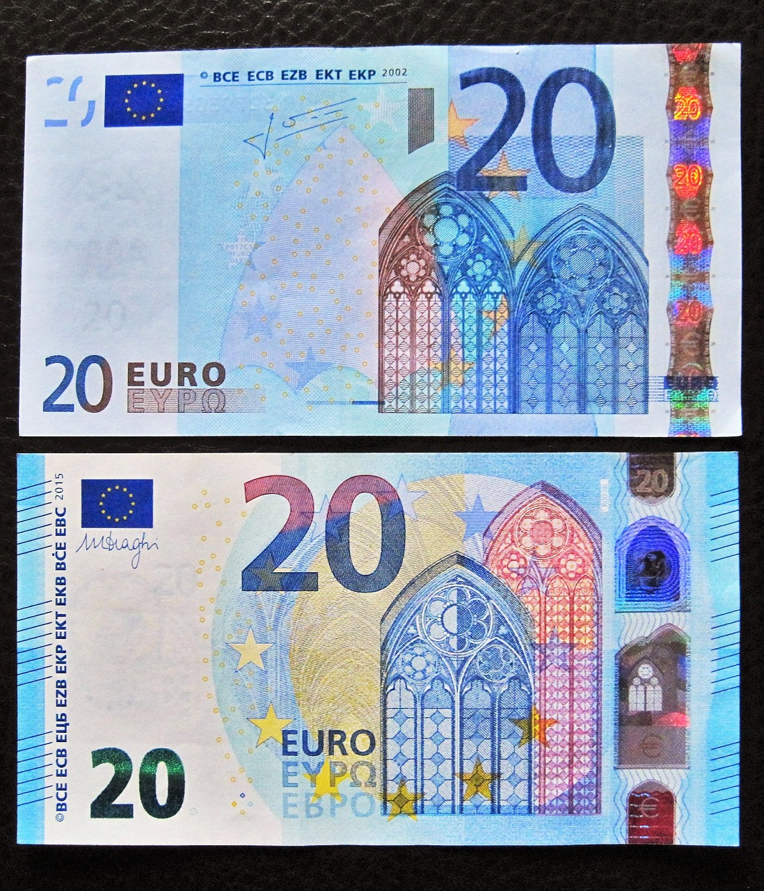 new and old twenties 20 euro front side free photo