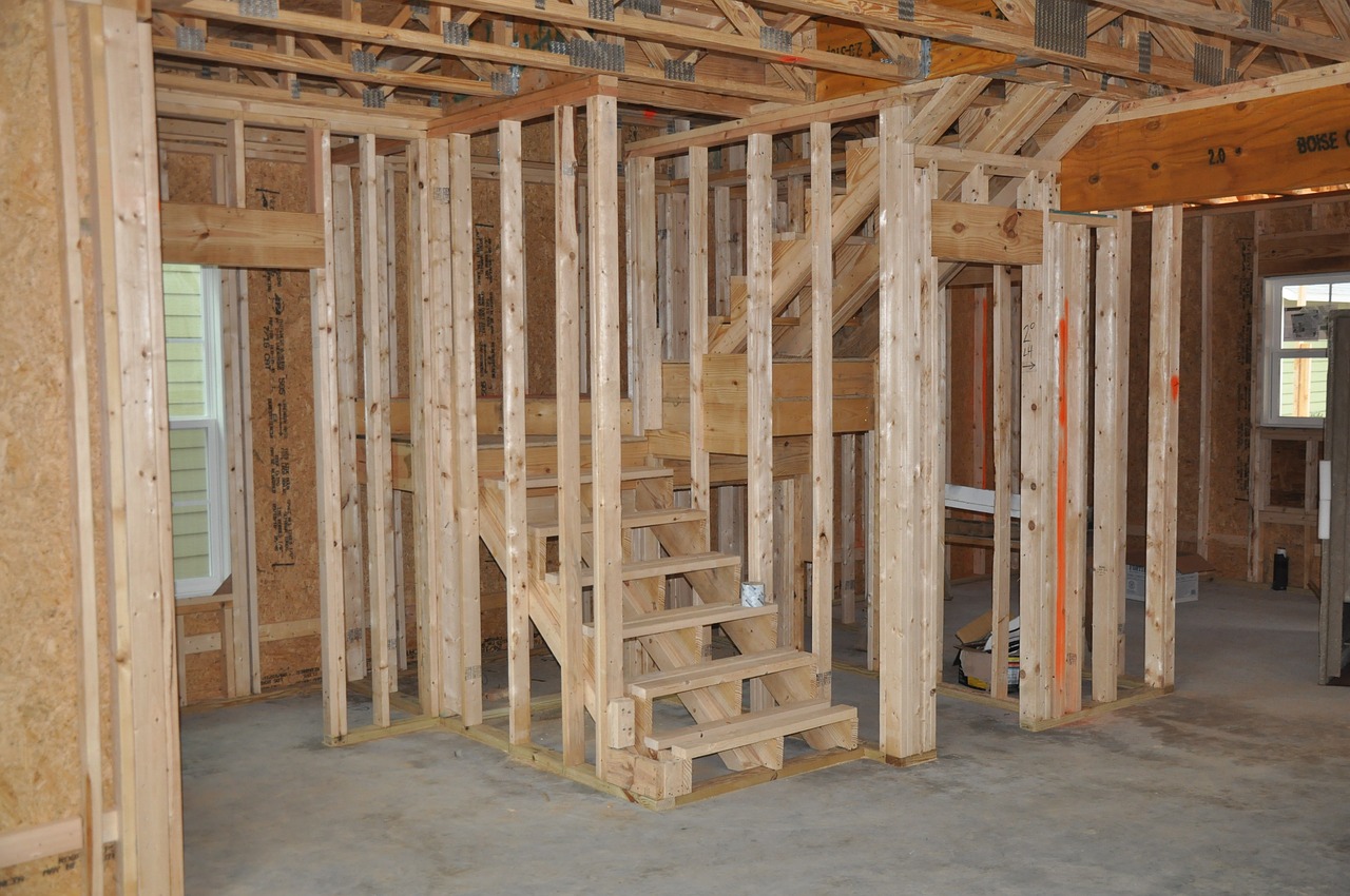 new construction framing timbers free photo