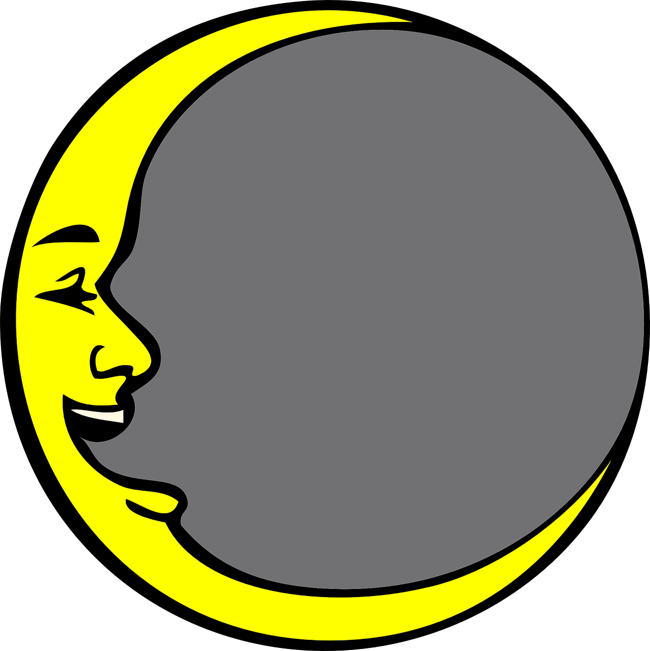 new moon face laughing free photo
